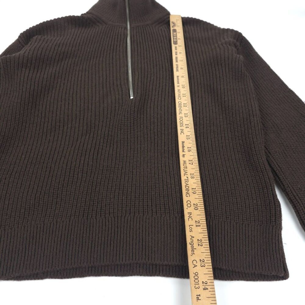 NEW Quince Australian Merino Wool Half Zip Sweater Coffee Bean Brown Minimal - Picture 5 of 13